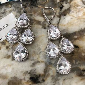 Giani Bernini 18k over sterling silver crystal earrings.